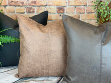 Load image into Gallery viewer, Black Faux Leather Cushion
