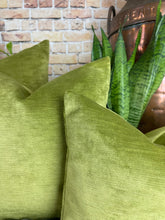 Load image into Gallery viewer, Apple Green Velvet Cushion