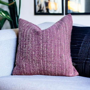 Pink Boucle Textured Cushion