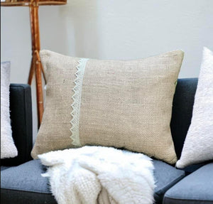 Hessian & Lace Cushion