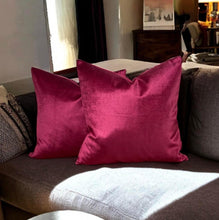Load image into Gallery viewer, Burghundy Velvet Cushion
