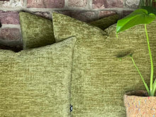 Load image into Gallery viewer, Moss Green Velvet Chenille Cushion
