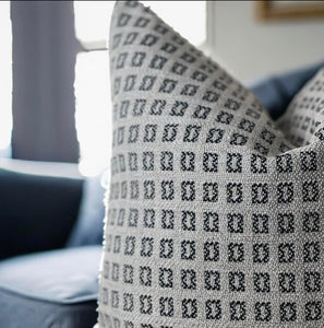 Clay & Charcoal Woven Cushion