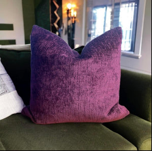 Purple Velvet Chenille Cushion
