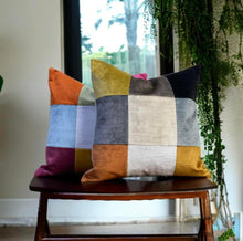 Load image into Gallery viewer, Pastels Velvet Patchwork Cushion
