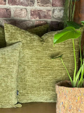 Load image into Gallery viewer, Moss Green Velvet Chenille Cushion
