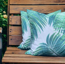 Load image into Gallery viewer, Tropical Palm Canvas Feel Outdoor Cushion
