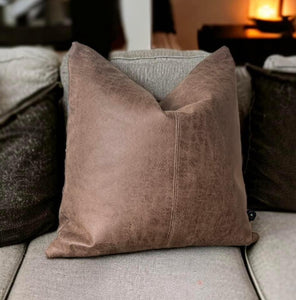 Tan Faux Leather Cushion