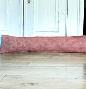 Rhubarb Geometric Wool Mix Draught Excluder