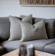 Load image into Gallery viewer, Clay &amp; Charcoal Woven Cushion
