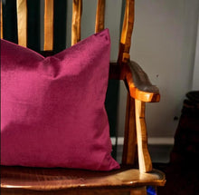 Load image into Gallery viewer, Burghundy Velvet Cushion
