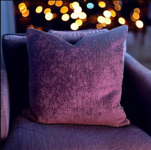 Purple Velvet Chenille Cushion
