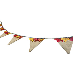 Rustic Hessian Autumn Leaf Bunting