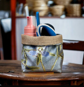 Silver with Ivy Velvet & Hessian Pot