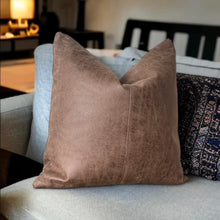 Load image into Gallery viewer, Tan Faux Leather Cushion
