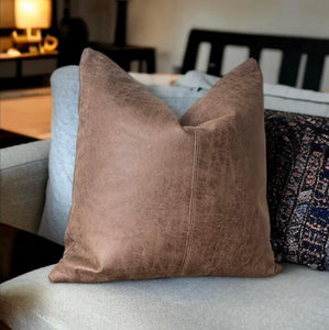 Tan Faux Leather Cushion