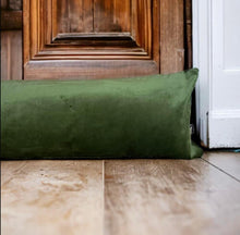 Load image into Gallery viewer, Olive Velvet Draught Excluder
