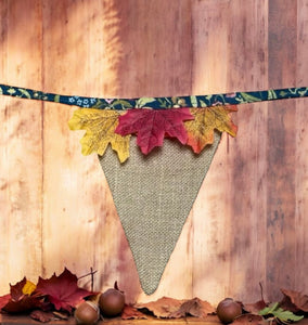 Rustic Hessian Autumn Leaf Bunting