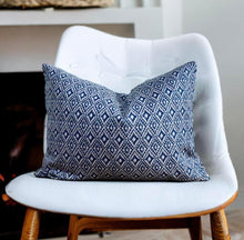 Load image into Gallery viewer, Aztec Indigo Sustainable Cotton Cushion
