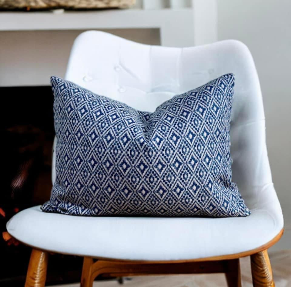 Aztec Indigo Sustainable Cotton Cushion