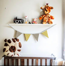 Load image into Gallery viewer, Yellow Polka Cotton &amp; Rustic Hessian Bunting
