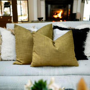 Olive Linen Mix Cushion