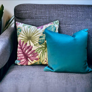 Monstera Velvet Backed Cushion