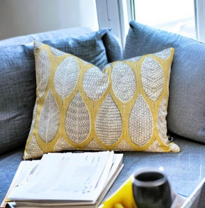 Quince Block Leaf Sustainable Cotton Cushion