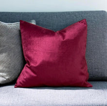 Load image into Gallery viewer, Burghundy Velvet Cushion
