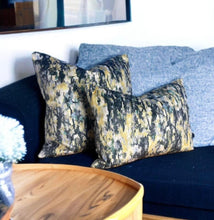 Load image into Gallery viewer, Impressionist Black Floral Velvet Cushion
