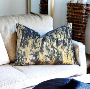 Impressionist Black Floral Velvet Cushion
