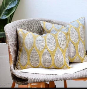 Quince Block Leaf Sustainable Cotton Cushion