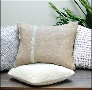 Hessian & Lace Cushion