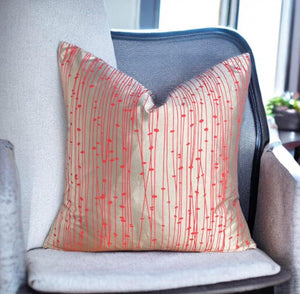 Gold & Red Silk Cushion