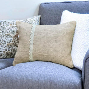 Hessian & Lace Cushion