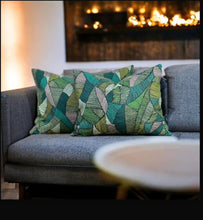 Load image into Gallery viewer, Tribal Print Leaf Sustainable Cotton Cushion
