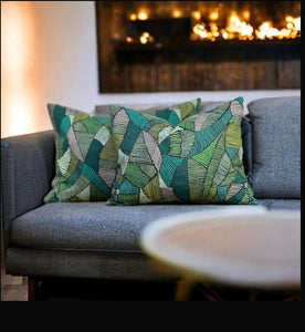 Tribal Print Leaf Sustainable Cotton Cushion