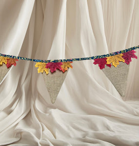 Rustic Hessian Autumn Leaf Bunting
