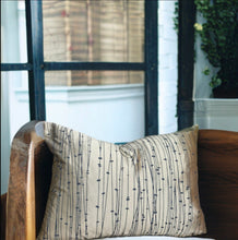 Load image into Gallery viewer, Gold &amp; Charcoal Silk Cushion
