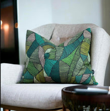 Load image into Gallery viewer, Tribal Print Leaf Sustainable Cotton Cushion
