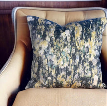 Load image into Gallery viewer, Impressionist Black Floral Velvet Cushion
