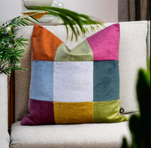Load image into Gallery viewer, Pastels Velvet Patchwork Cushion
