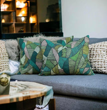 Load image into Gallery viewer, Tribal Print Leaf Sustainable Cotton Cushion
