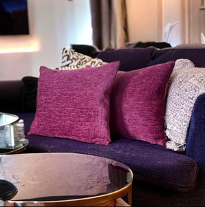 Cerise Velvet Chenille Cushion