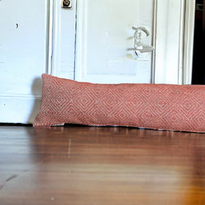 Rhubarb Geometric Wool Mix Draught Excluder