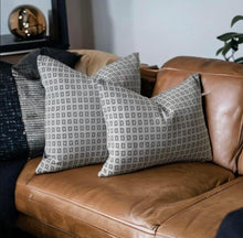 Load image into Gallery viewer, Clay &amp; Charcoal Woven Cushion
