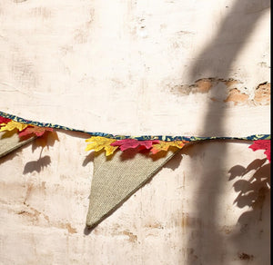 Rustic Hessian Autumn Leaf Bunting