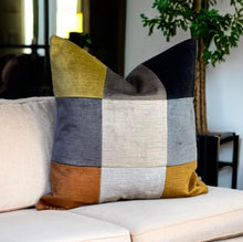 Load image into Gallery viewer, Pastels Velvet Patchwork Cushion

