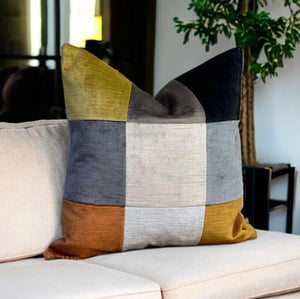 Pastels Velvet Patchwork Cushion