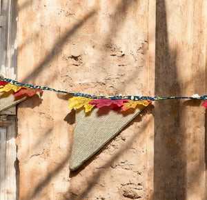 Rustic Hessian Autumn Leaf Bunting